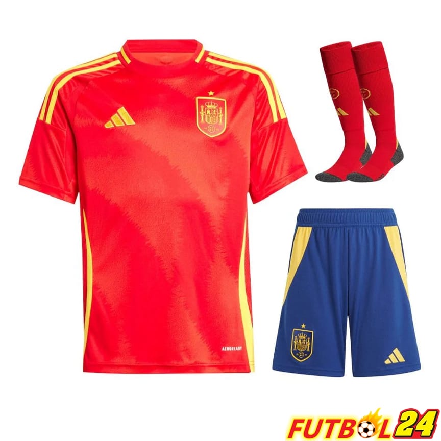 Camisetas Nacional España Primera (Cortos + Calcetines) UEFA Euro 2024