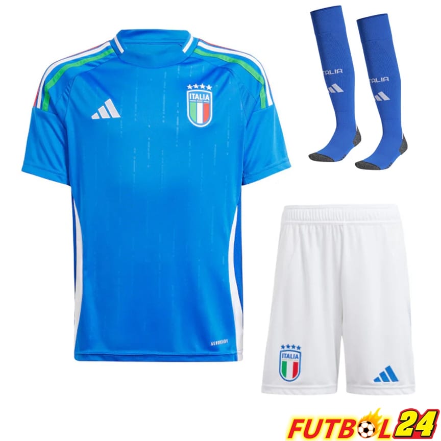 Camisetas Nacional Italia Primera (Cortos + Calcetines) UEFA Euro 2024