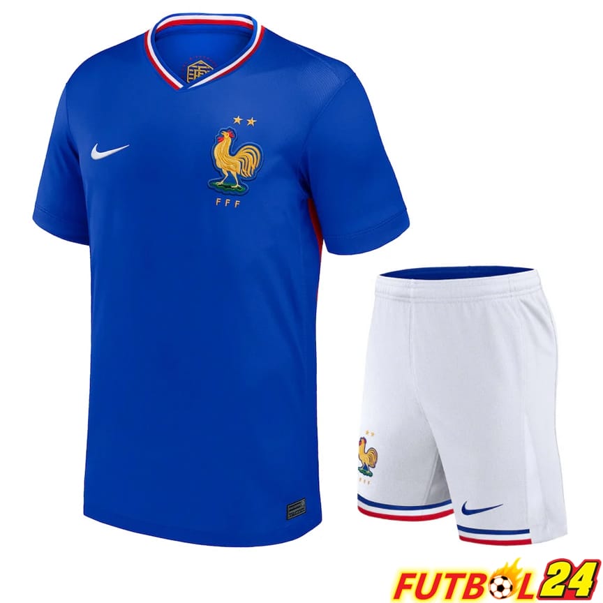 Camisetas Nacional Francia Primera + Cortos UEFA Euro 2024