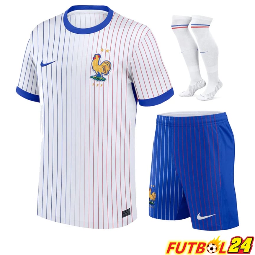 Camisetas Nacional Francia Segunda (Cortos + Calcetines) UEFA Euro 2024