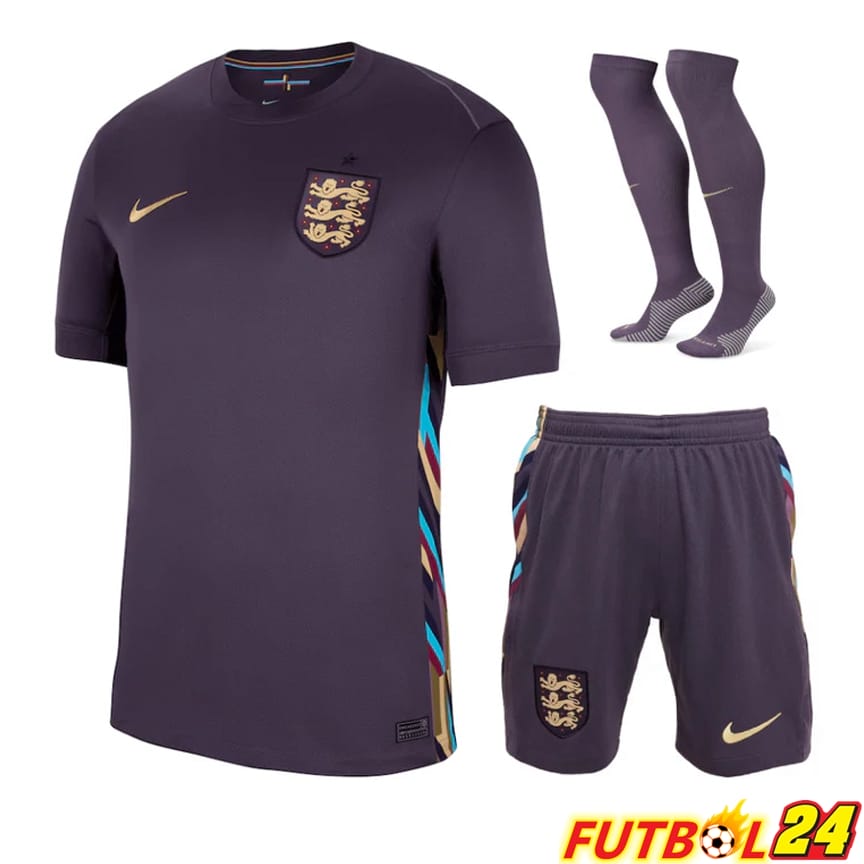 Camisetas Nacional Inglaterra Segunda (Cortos + Calcetines) UEFA Euro 2024