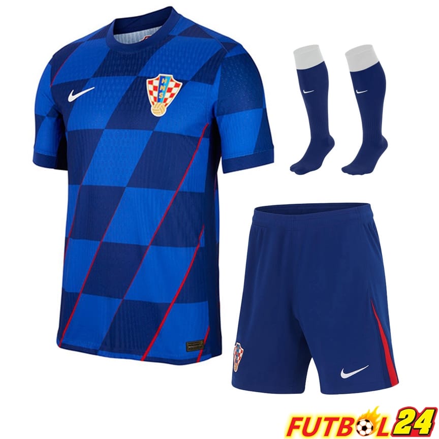 Camisetas Nacional Croacia Segunda (Cortos + Calcetines) UEFA Euro 2024