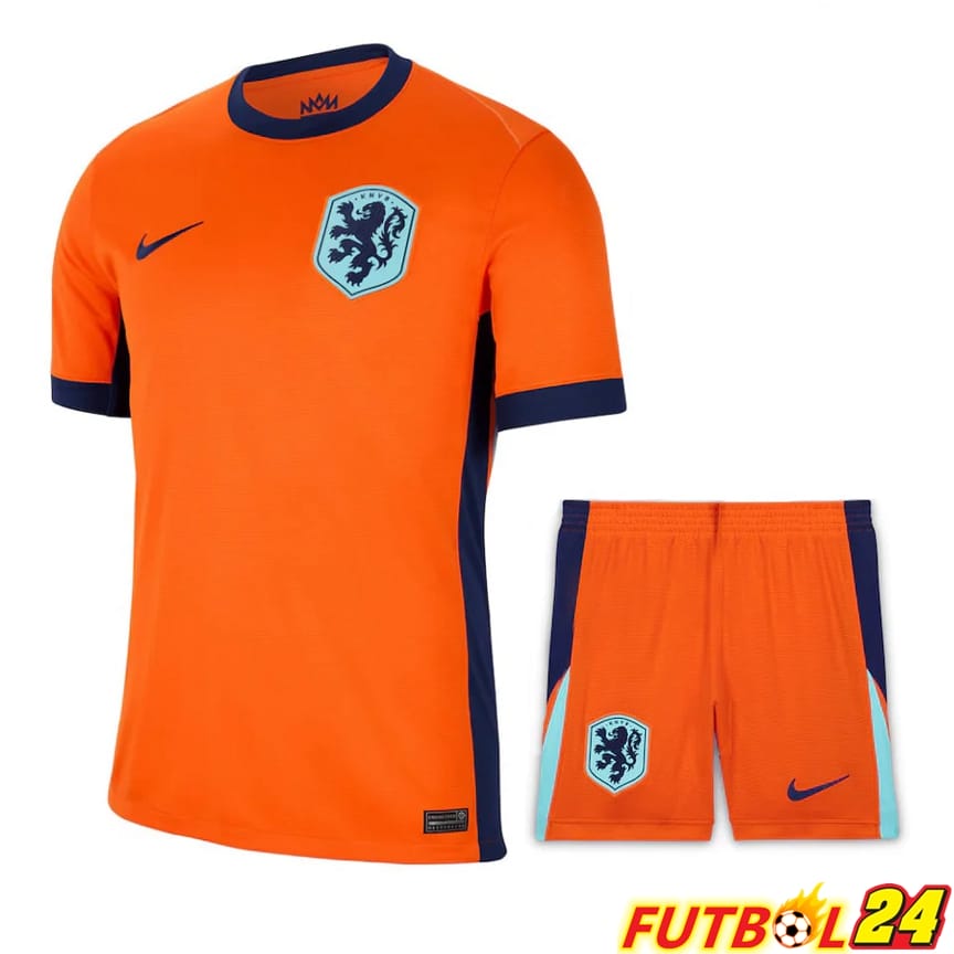 Camisetas Nacional Países Bajos Segunda + Cortos UEFA Euro 2024