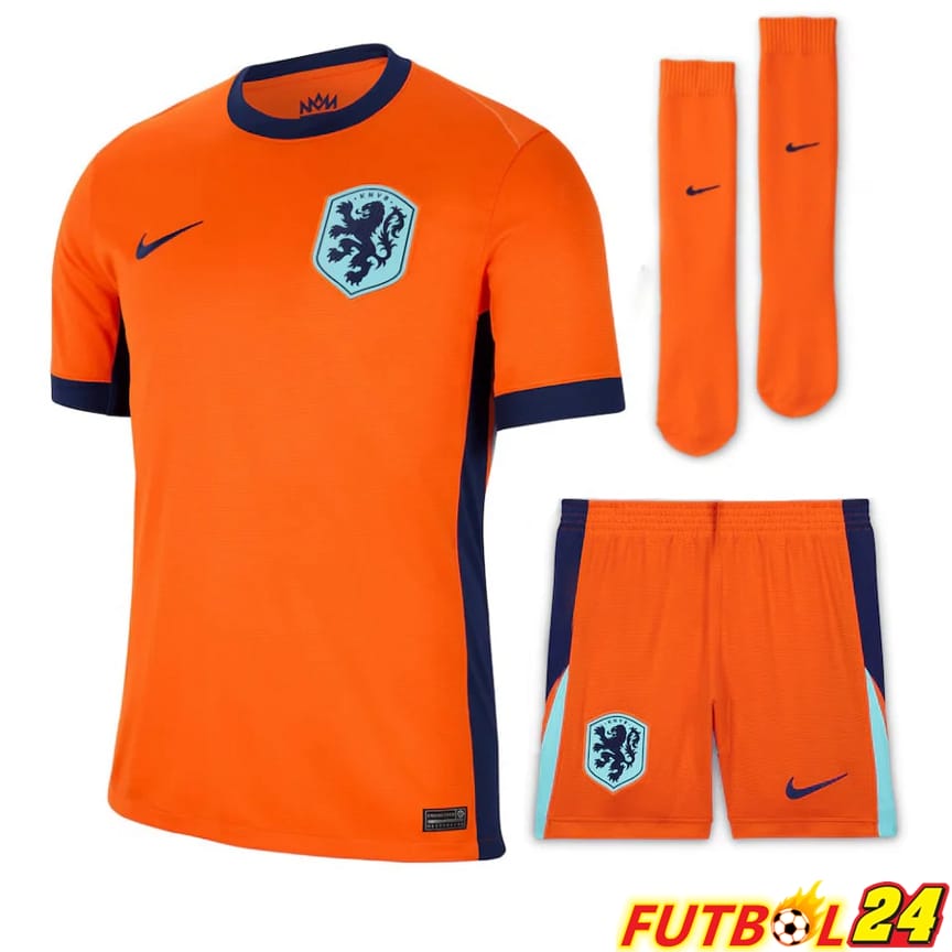 Camisetas Nacional Países Bajos Segunda (Cortos + Calcetines) UEFA Euro 2024