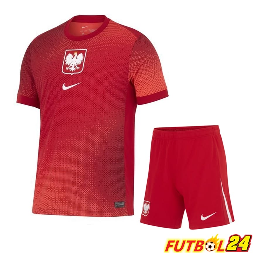 Camisetas Nacional Polonia Segunda + Cortos UEFA Euro 2024