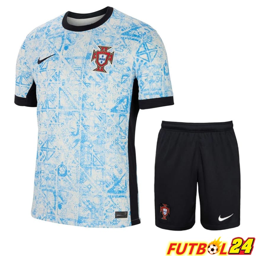 Camisetas Nacional Portugal Segunda + Cortos UEFA Euro 2024