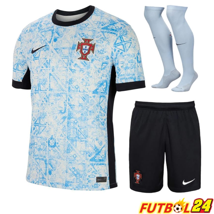 Camisetas Nacional Portugal Segunda (Cortos + Calcetines) UEFA Euro 2024