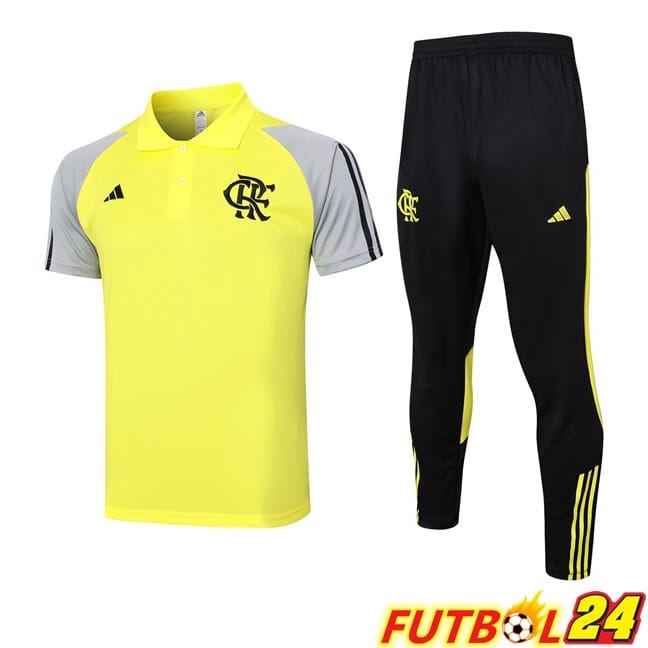 Camiseta Polo Flamengo + Pantalones Amarillo 2024/2025