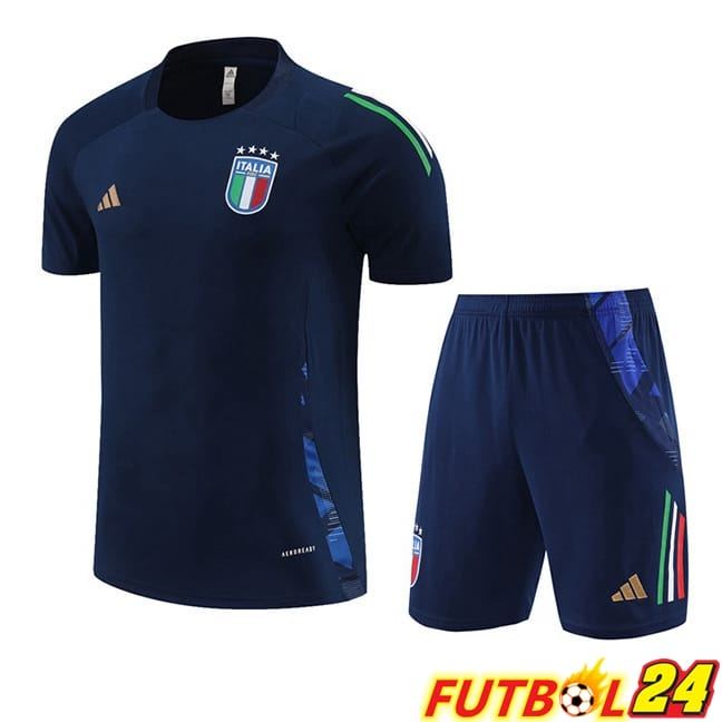 Camiseta Entrenamiento Italia + Cortos Azul Real 2024/2025