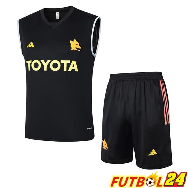 Chalecos De Futbol AS Roma + Cortos Negro 2024/2025
