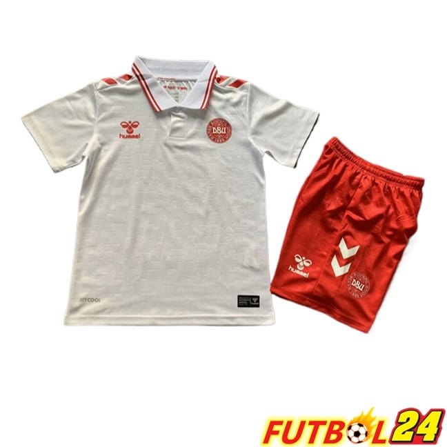 Camisetas De Futbol Dinamarca Ninos Segunda UEFA Euro 2024