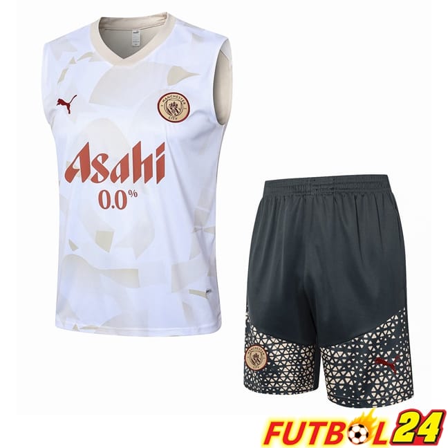 Chalecos De Futbol Manchester City + Cortos Blanco 2024/2025