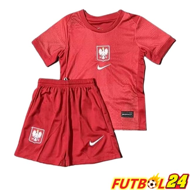 Camisetas De Futbol Polonia Ninos Segunda UEFA Euro 2024