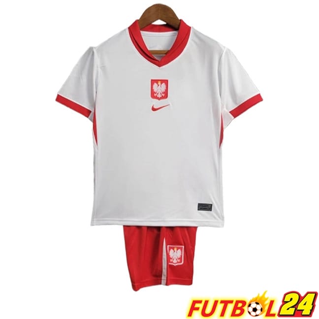 Camisetas De Futbol Polonia Ninos Primera UEFA Euro 2024