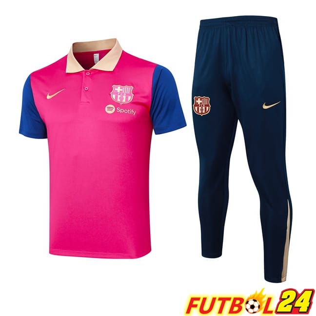 Camiseta Polo FC Barcelona + Pantalones Rosado 2024/2025