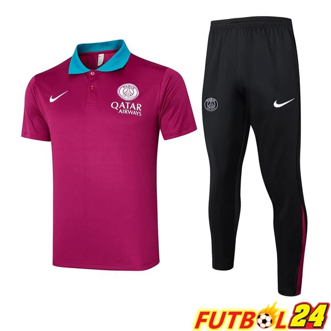 Camiseta Polo Paris PSG + Pantalones Púrpura 2024/2025