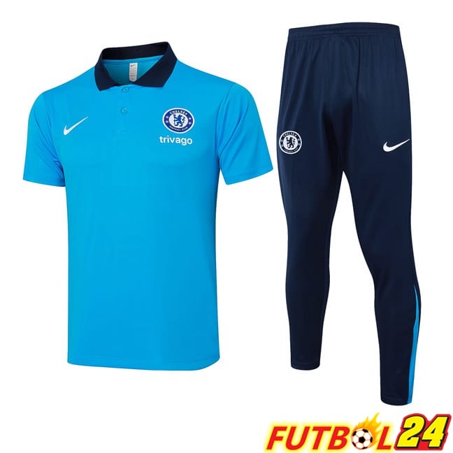 Camiseta Polo FC Chelsea + Pantalones Azul 2024/2025