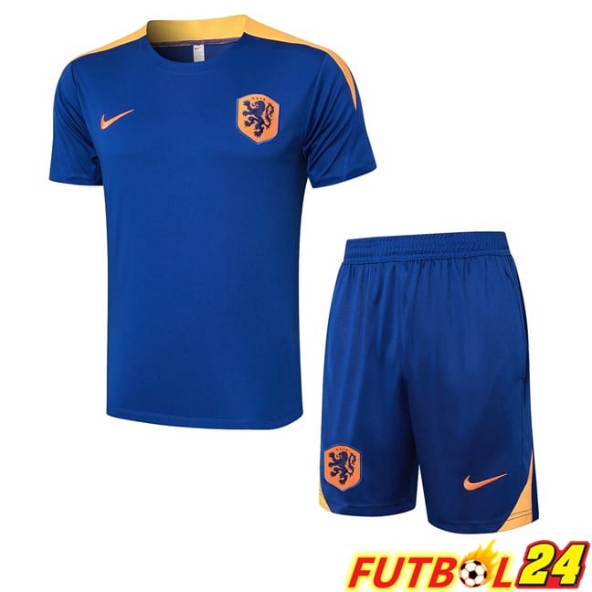 Camiseta Entrenamiento Países Bajos + Cortos Azul Real 2024/2025