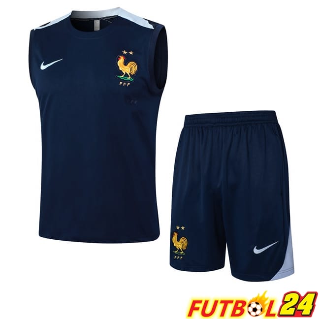 Chalecos De Futbol Francia + Cortos Azul Real 2024/2025