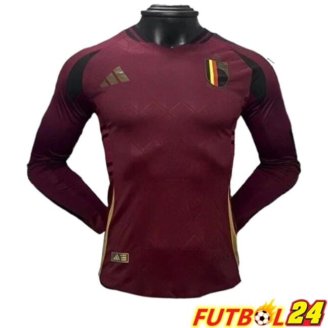 Camisetas De Futbol Bélgica Primera Manga Larga UEFA Euro 2024
