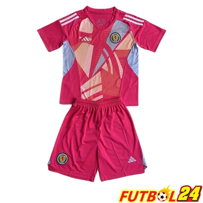 Camisetas De Futbol Escocia Ninos Portero Rosado UEFA Euro 2024