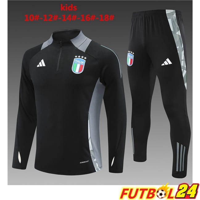 Chandal Equipos De Futbol Italia Ninos Negro 2024/2025