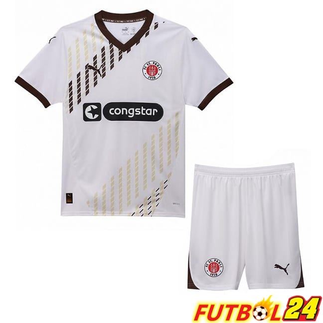 Camisetas De Futbol FC St. Pauli Ninos Segunda Blanco 2024/2025