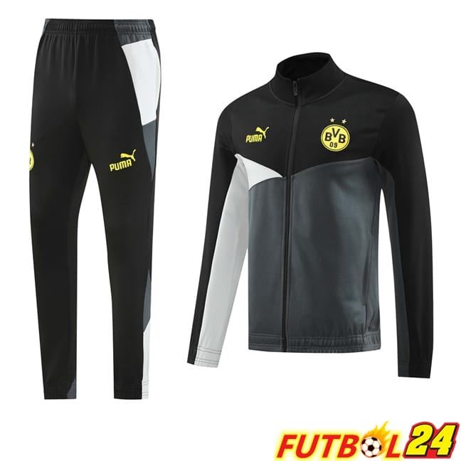 Chandal Equipos De Futbol - Chaqueta Dortmund BVB Negro Gris 2024/2025