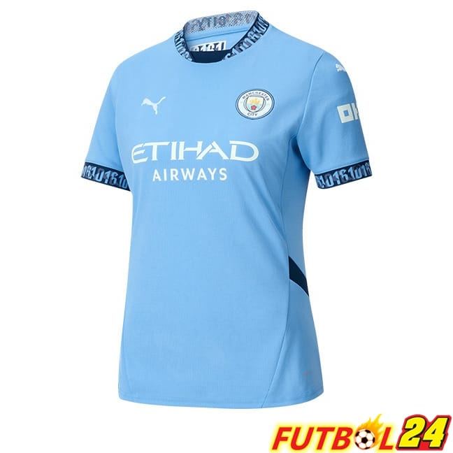 Camisetas De Futbol Manchester City Mujer Primera Azul 2024/2025