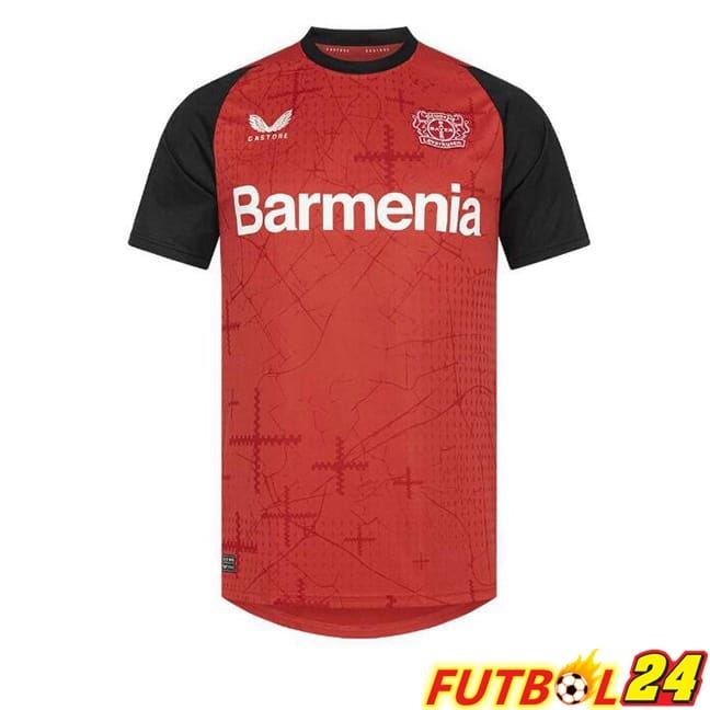 Camisetas De Futbol Bayer 04 Leverkusen Primera Negro Rojo 2024/2025