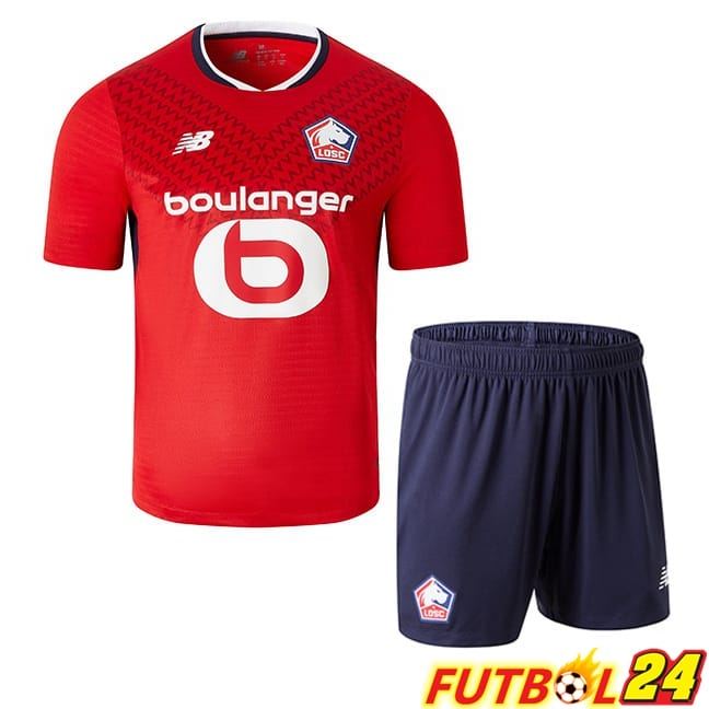 Camisetas De Futbol Lille OSC Ninos Primera Rojo 2024/2025