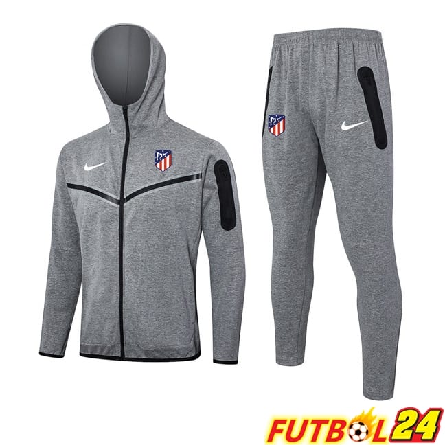 Chandal Futbol - Sudadera Con Capucha Atletico Madrid Gris 2024/2025