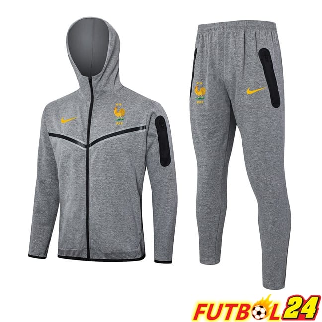 Chandal Futbol - Sudadera Con Capucha Francia Gris 2024/2025