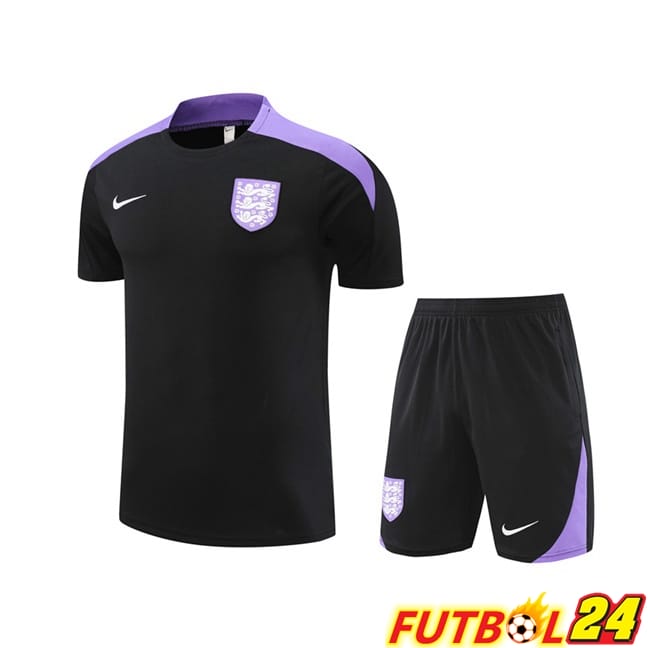 Camiseta Entrenamiento Inglaterra + Cortos Negro 2024/2025