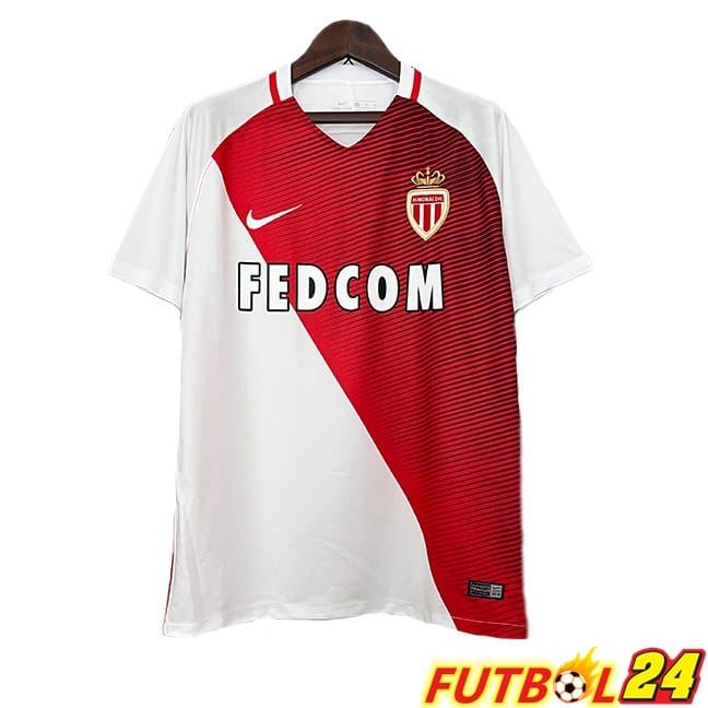 Camisetas De Futbol AS Monaco Retro Primera Blanco Rojo 2016-2017
