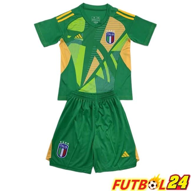 Camisetas De Futbol Italia Ninos Portero Verde UEFA Euro 2024