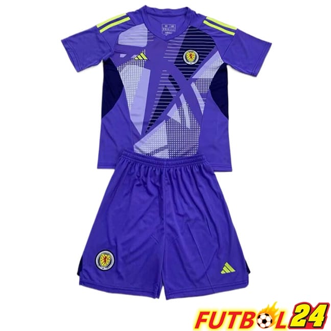 Camisetas De Futbol Escocia Ninos Portero Púrpura UEFA Euro 2024