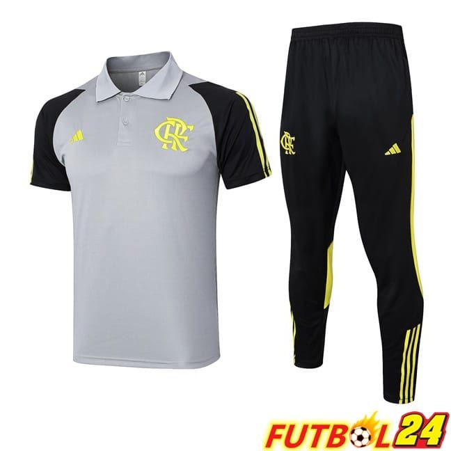 Camiseta Polo Flamengo + Pantalones Gris 2024/2025
