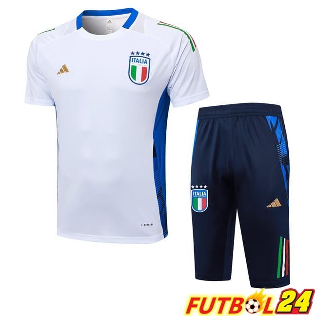 Camiseta Entrenamiento Italia + Cortos Blanco 2024/2025