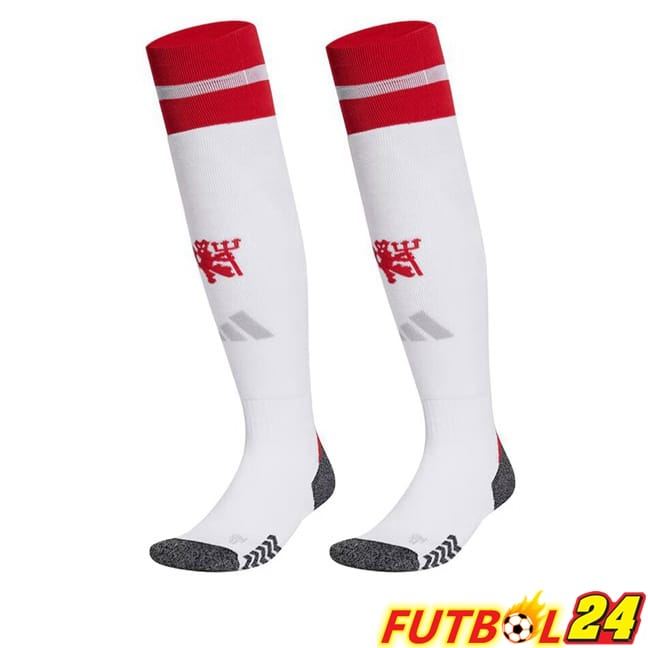 Calcetines De Futbol Manchester United Primera Blanco 2024/2025
