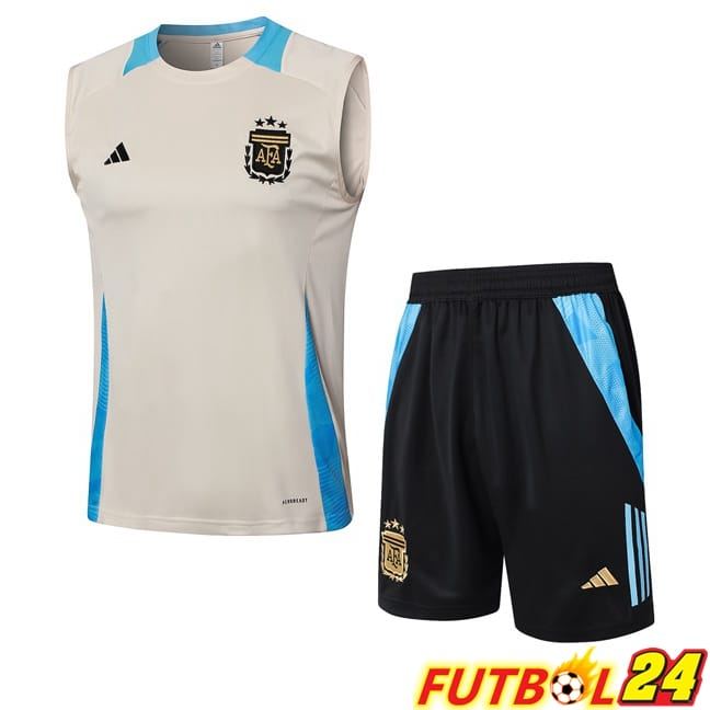 Chalecos De Futbol Argentina + Cortos Amarillo 2024/2025