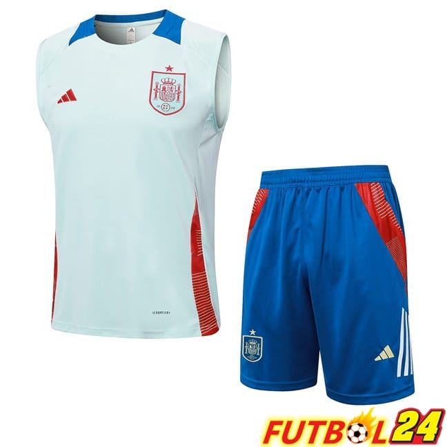 Chalecos De Futbol España + Cortos Azul 2024/2025