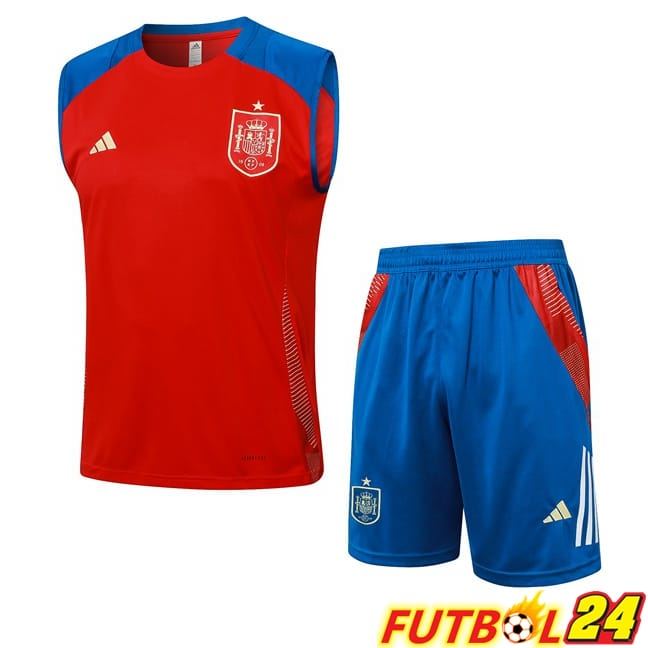 Chalecos De Futbol España + Cortos Rojo 2024/2025