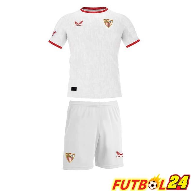 Camisetas De Futbol Sevilla FC Ninos Primera Blanco 2024/2025