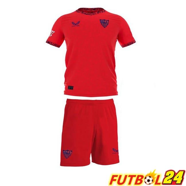 Camisetas De Futbol Sevilla FC Ninos Segunda Rojo 2024/2025