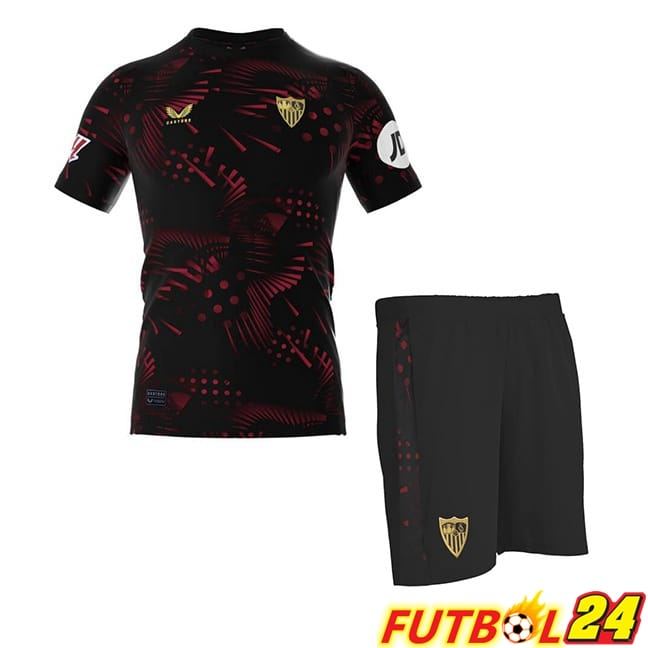 Camisetas De Futbol Sevilla FC Ninos Tercera Negro 2024/2025