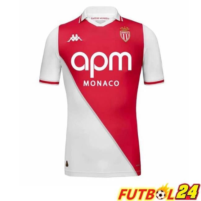 Camisetas De Futbol AS Monaco Primera Blanco Rojo 2024/2025