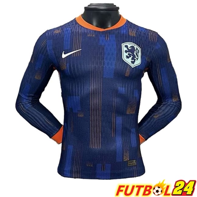 Camisetas De Futbol Países Bajos Segunda Manga Larga UEFA Euro 2024