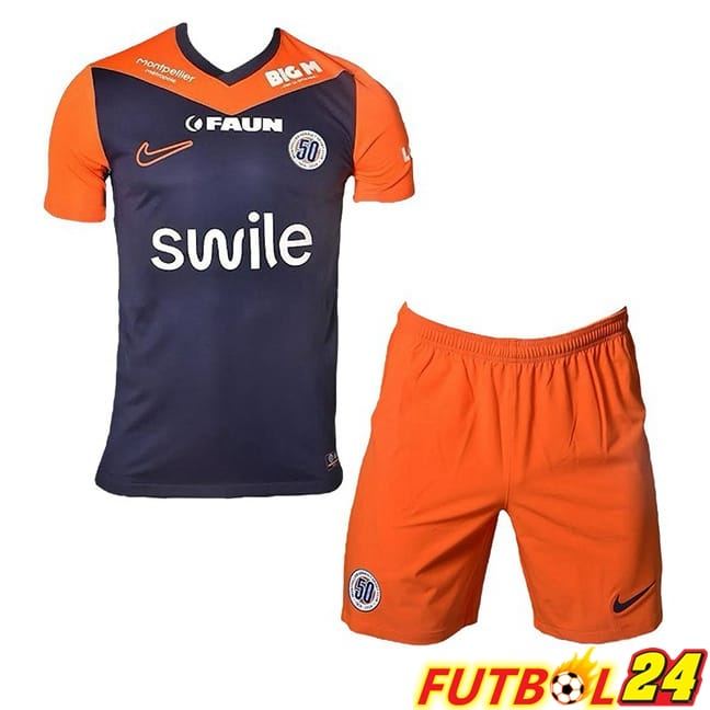 Camisetas De Futbol Montpellier HSC Ninos Primera Azul Naranja 2024/2025