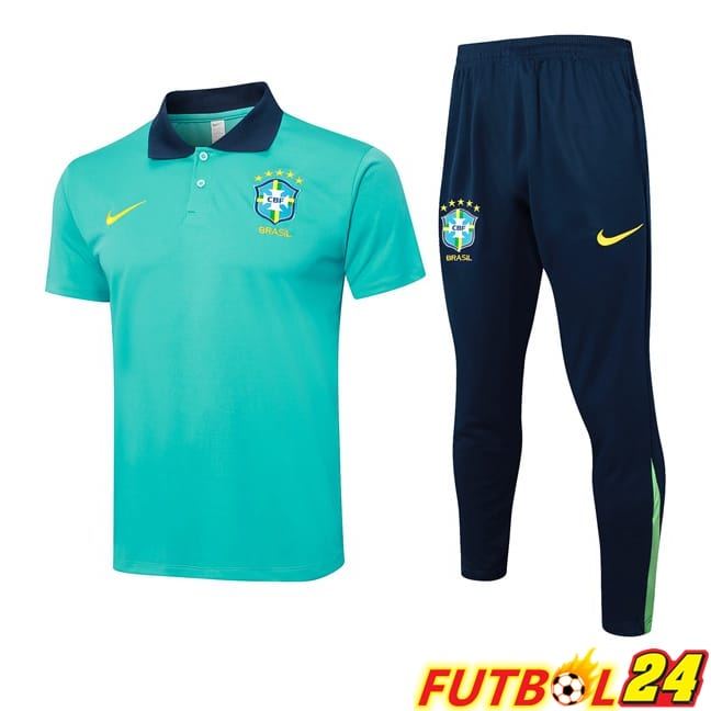 Camiseta Polo Brasil + Pantalones Verde 2024/2025
